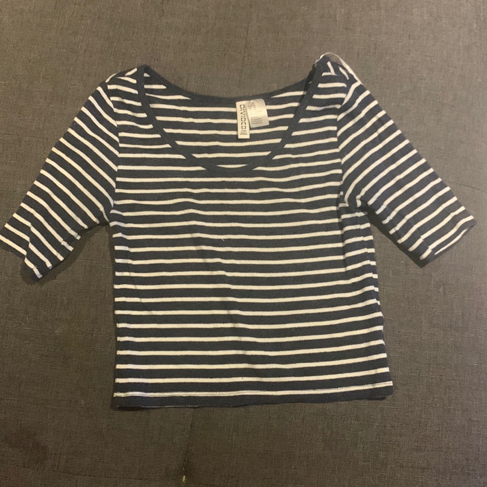 Blue/white striped top